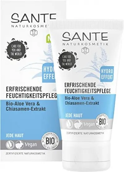 Sante Naturkosmetik Erfrischende Feuchtigkeitspflege Bio-Aloe Vera & Chiasamen-Extrakt (Odświeżający krem nawilżający z ekstraktem z aloesu i nasion chia)