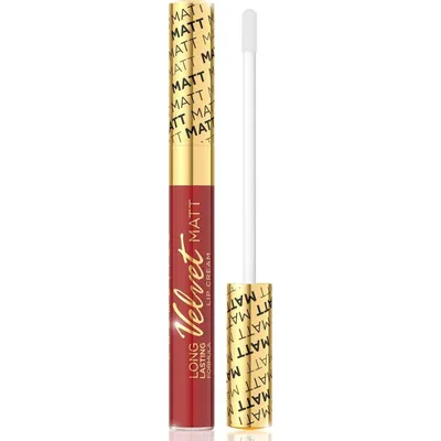 Eveline Cosmetics Velvet Matt, Long Lasting Formula, Soft Matt Lip Cream (Pomadka matowa w płynie)