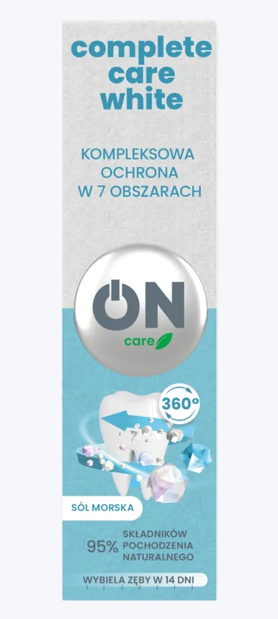 WhiteON ON Care,  Łagodnie wybielająca pasta do zębów `Complete Care White`