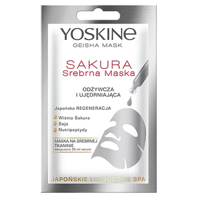 Yoskine Geisha Mask Sakura (Srebrna maska odżywcza)