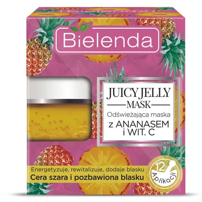 Bielenda Juicy Jelly Mask, Odświeżająca maska z ananasem i witaminą C