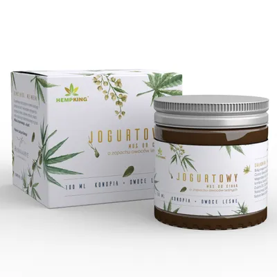 Hemp King Jogurtowy mus konopny z CBD do ciała o zapachu owoców leśnych