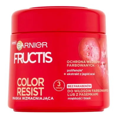 Garnier Fructis, Color Resist, Maska wzmaciająca do włosów farbowanych i z pasemkami (nowa wersja)