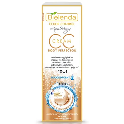 Bielenda Color Control, Aqua Magic CC Cream, Multifunkcyjny krem korygujący do ciała 10 w 1 wodoodporny SPF 6