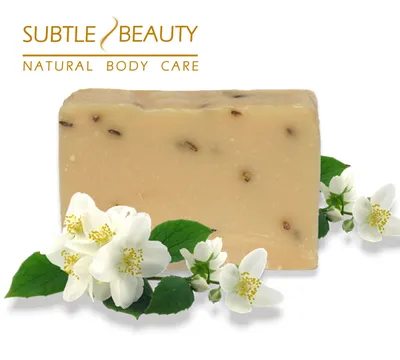 Mydlarnia Subtle Beauty Mydło naturalne jaśminowe z siemieniem lnianym do każdego typu skóry