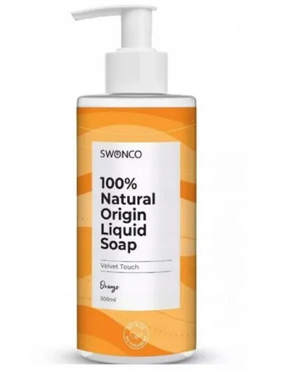 Swonco 100% Natural Origin Liquid Soap Velvet Touch (Mydło w płynie o zapachu pomarańczy `Dotyk aksamitu`)