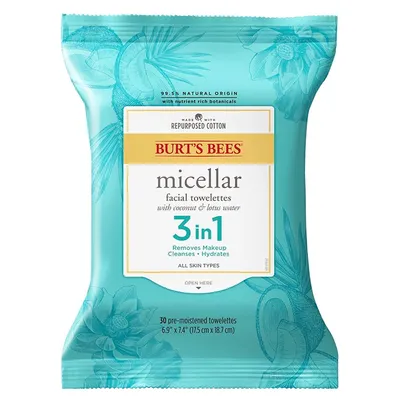Burt's Bees Micellar Makeup Removing Towelettes with Coconut & Lotus (Chusteczki micelarne do demakijażu z lotosem i kokosem)