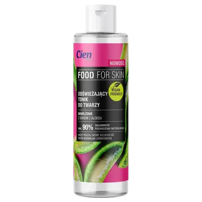 Cien Food For Skin, Odświeżający tonik do twarzy `Nawilżenie z sokiem z aloesu`