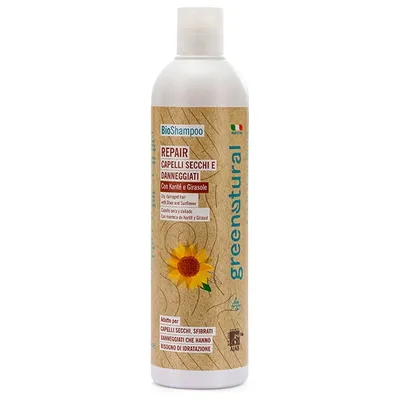 Greenatural Shampoo Bio per Capelli Secchi e Danneggiati (Szampon do włosów suchych i zniszczonych `Masło shea i słonecznik`)