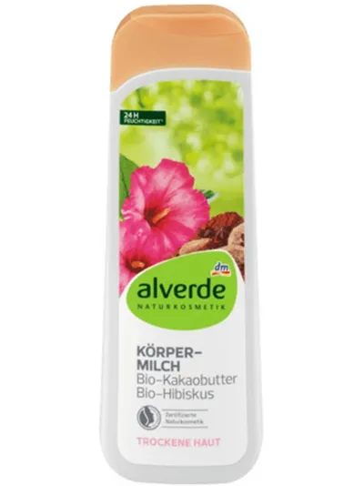 Alverde Korpermilch Bio-Kakaobutter Bio-Hibiskus (Naturalne mleczko do ciała do skóry suchej)