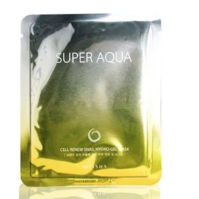 Missha Super Aqua, Cell Renew Snail Hydro-Gel Mask (Nawilżająco-regenerująca hydrożelowa maseczka w płachcie ze śluzem ślimaka)
