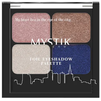 Mystik Warsaw Girls' Night Out, Foil Eyeshadow Palette (Paletka cieni foliowych)