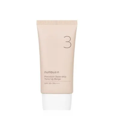 Numbuzin Porcelain Base-Skip, Tone Up Beige (Tonujący krem 3w1 SPF 50 PA++++)