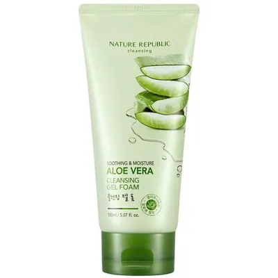 Nature Republic Soothing & Moisture Aloe Vera, Cleansing Gel Foam (Aloesowy żel - pianka do mycia twarzy)