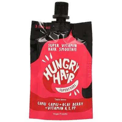 Hungry Hair Superfoods, Super Vitamin Hair Smoothie Camu Camu + Acai Berry + Vitamin A, E, PP (Smoothie- maska do włosów `Camu Camu, jagody Acai, witaminy A, E i PP`)
