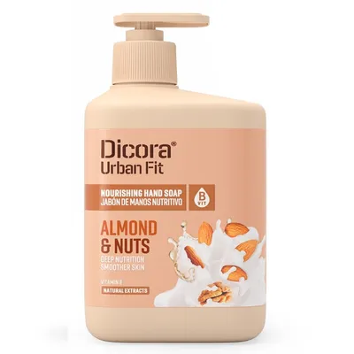 Dicora Urban Fit, Nourishing Hand Soap Almond & Nuts (Mydło w płynie do rąk `Witamina B, migdały i orzechy`)