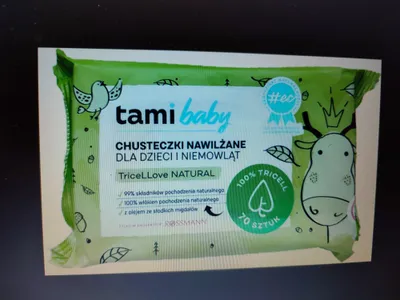 Tami Baby TriceLLove Natural, Chusteczki nawilżane dla dzieci i niemowląt naturalne