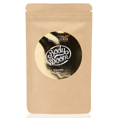 BodyBoom Peeling kawowy, Shimmer Gold, Błyskotliwy Prowokator