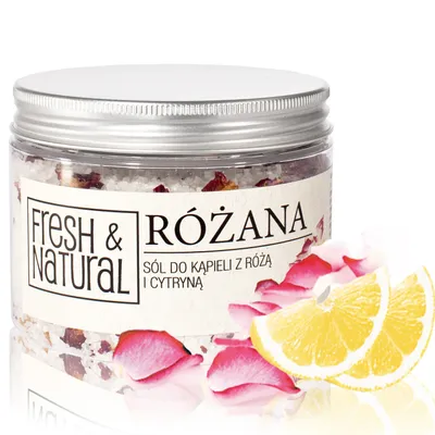Fresh&Natural Różana sól do kąpieli z różą i cytryną
