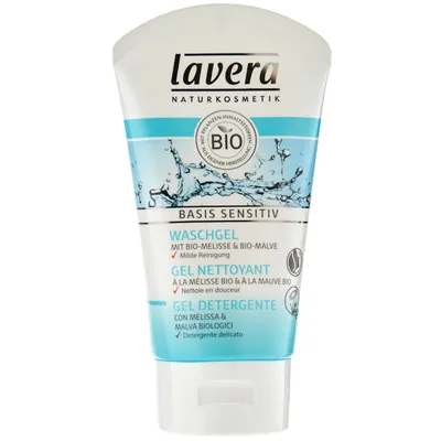 Lavera Basic Sensitive, Waschgel (Żel do mycia twarzy z bio-melisą i bio-malwą (nowa wersja))