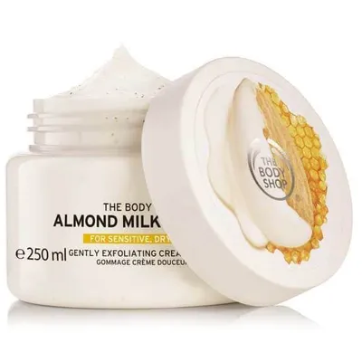 The Body Shop Almond Milk & Honey, Gently Exfoliating Cream Scrub (Peeling do ciała `Mleczko migdałowe i miód`)