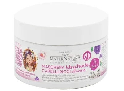MaterNatura Maschera Idratante Capelli Ricci all’Avena (Nawilżająca maska do włosów kręconych z owsem)