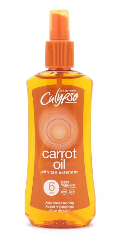 Calypso Sun Sun Protection, Carrot Oil with Tan Extender SPF6 (Ochrona przed słońcem Olej z marchwi)
