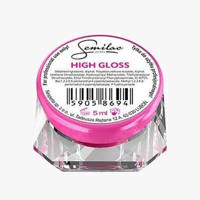 Semilac High Gloss,  UV Gel (Żel nabłyszczający)
