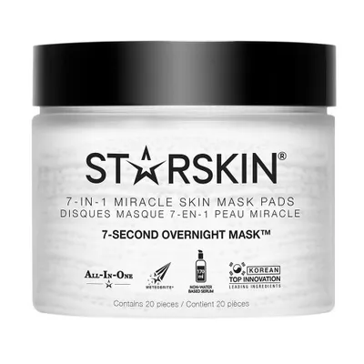StarSkin 7-in-1  Miracle 7 Second Overnight Skin Mask Pads (Nocna upiększająca ekspresowa maska do twarzy w płatkach)