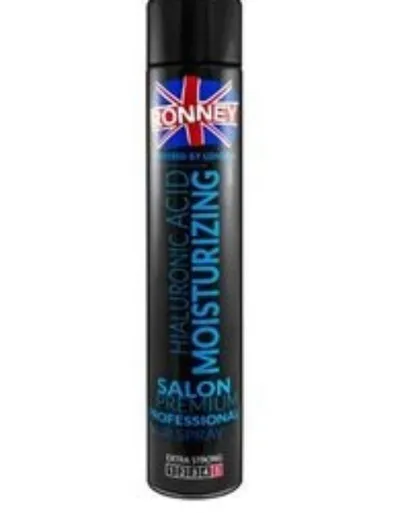 Ronney Salon Premium Professional, Hyaluronic Acid Moisturizing Hair Spray (Nawilżający lakier do włosów z kwasem hialuronowym)