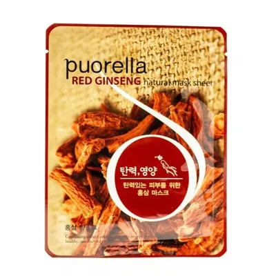 Puorella Red Ginseng  Face Sheet Mask (Ujędrniająca maska do twarzy `Żeń-szeń`)