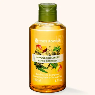Yves Rocher Les Plaisirs Nature, Bain Douche Energisant Mangue Coriandre (Energizujący żel pod prysznic i do kąpieli `Mango i kolendra`)