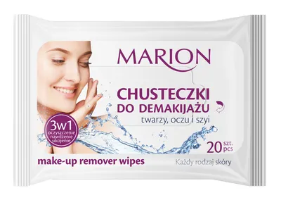 Marion Chusteczki do demakijażu twarzy, oczu i szyi z aloesem 3 w 1