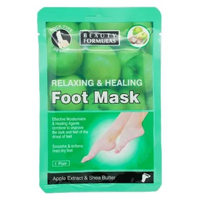 Beauty Formulas Relaxing & Healing Foot Mask (Relaksująco - odżywcza maska na stopy)