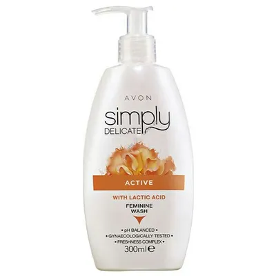 Avon Simply Delicate, Active Feminine Wash with Lactic Acid (Płyn do higieny intymnej z kwasem mlekowym)