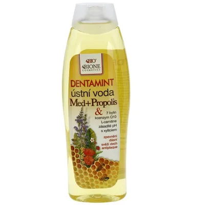 Bione Cosmetics Dentamint, Płyn do płukania jamy ustnej z miodem i propolisem