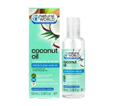 Natural World Coconut Oil Hydration & Shine (Olejek kokosowy nawilżająco - nabłyszczający do włosów