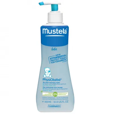 Mustela Bebe, PhysiObebe No Rinse Cleansing Fluid (Płyn oczyszczający do twarzy i pośladków dla noworodków, niemowląt i dzieci)