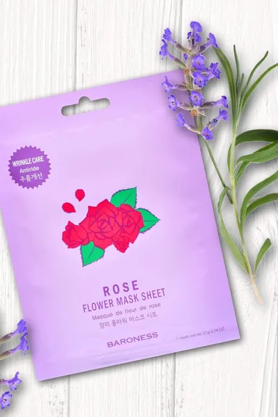 Baroness Rose Flower Mask Sheet (Przeciwzmarszczkowa maska w płachcie z ekranem z kwiatów róży)