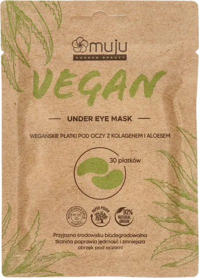 Muju Vegan Under Eye Mask (Płatki pod oczy wegańskie z kolagenem i aloesem)