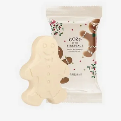 Oriflame Cozy By The Fireplace, Scented Soap Bar Vanilla & Cinnamon (Mydełko o zapachu wanilii i cynamonu)