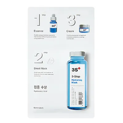 Missha 3S+, 3-Step Hydrating Mask (3-etapowa maska nawilżająca do twarzy)