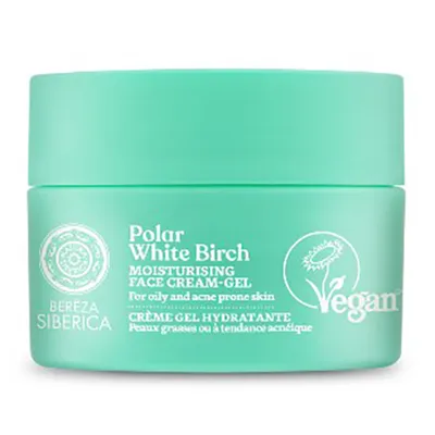 Natura Siberica Polar White Birch, Moisturizing Face Cream-Gel (Wegański, nawilżający krem - żel do twarzy, do skóry tłustej oraz z tendencją do powstawania trądziku)
