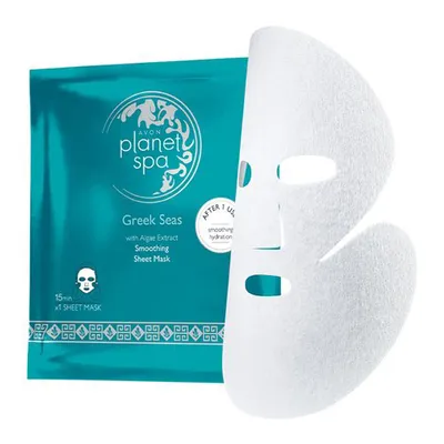Avon Planet SPA, Greek Seas, Smoothing Sheet Mask (Wygładzająca maska do twarzy w płacie)