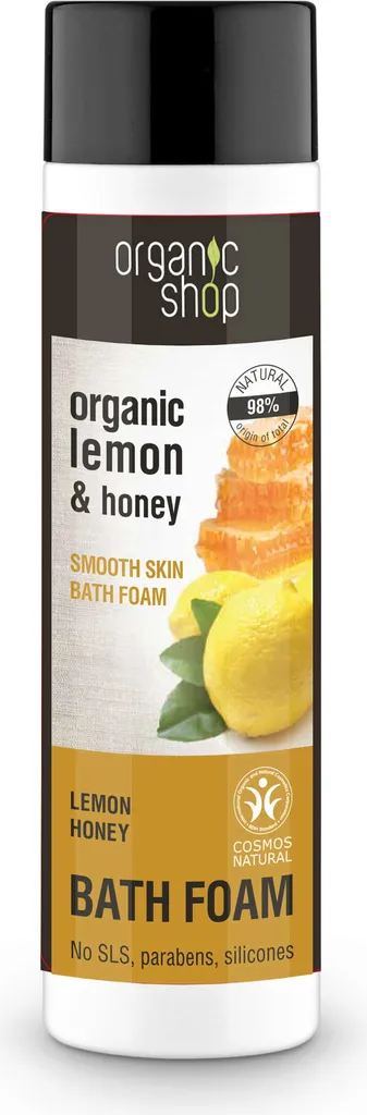 Organic Shop Organic Lemon & Honey Smooth Skin Bath Foam (Piana do kąpieli wygładzająca skórę `Cytryna i miód`)