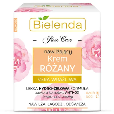 Bielenda Rose Care, Nawilżający krem różany do cery wrażliwej na dzien i na noc