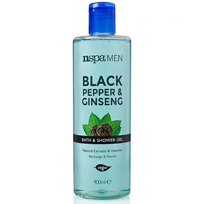 NSpa Beauty Rituals Men`s, Black Pepper & Ginseng Bath and Shower Gel (Żel do kąpieli i pod prysznic dla mężczyzn z czarną papryką i żeń-szeniem)
