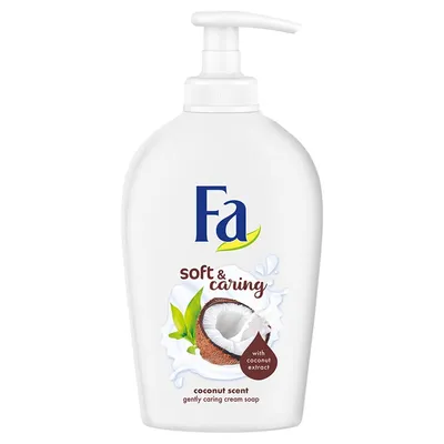 Fa Soft & Caring, Coconut Scent Gently Caring Cream Soap (Pięlegnujące kremowe mydło w płynie o zapachu kokosa)