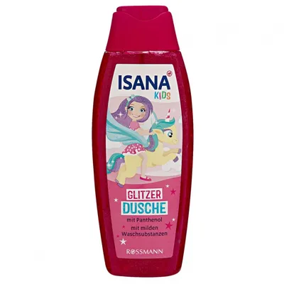Isana Kids, Glitzer Dusche ż (Żel o zapachu czerwonych jagód)