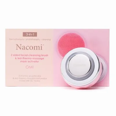 Nacomi 3-in-1 2-Sided Facial Cleansing Brush & LED-Thermo-Massage Mask Activator (Dwustronna szczoteczka i aktywator maseczek do twarzy w jednym `OMI`)